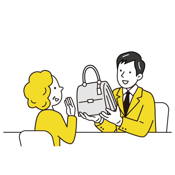 店頭での買取のイラスト