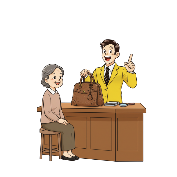 店頭での買取のイラスト